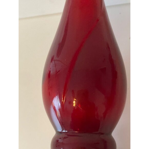 Ruby Red Avon Glass Swirl Unforgettable Cologne Bottle Bud Vase Empty VTG - Picture 6 of 12